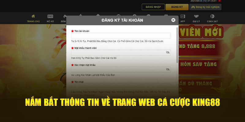 nắm bắt thông tin về trang web cá cược king88